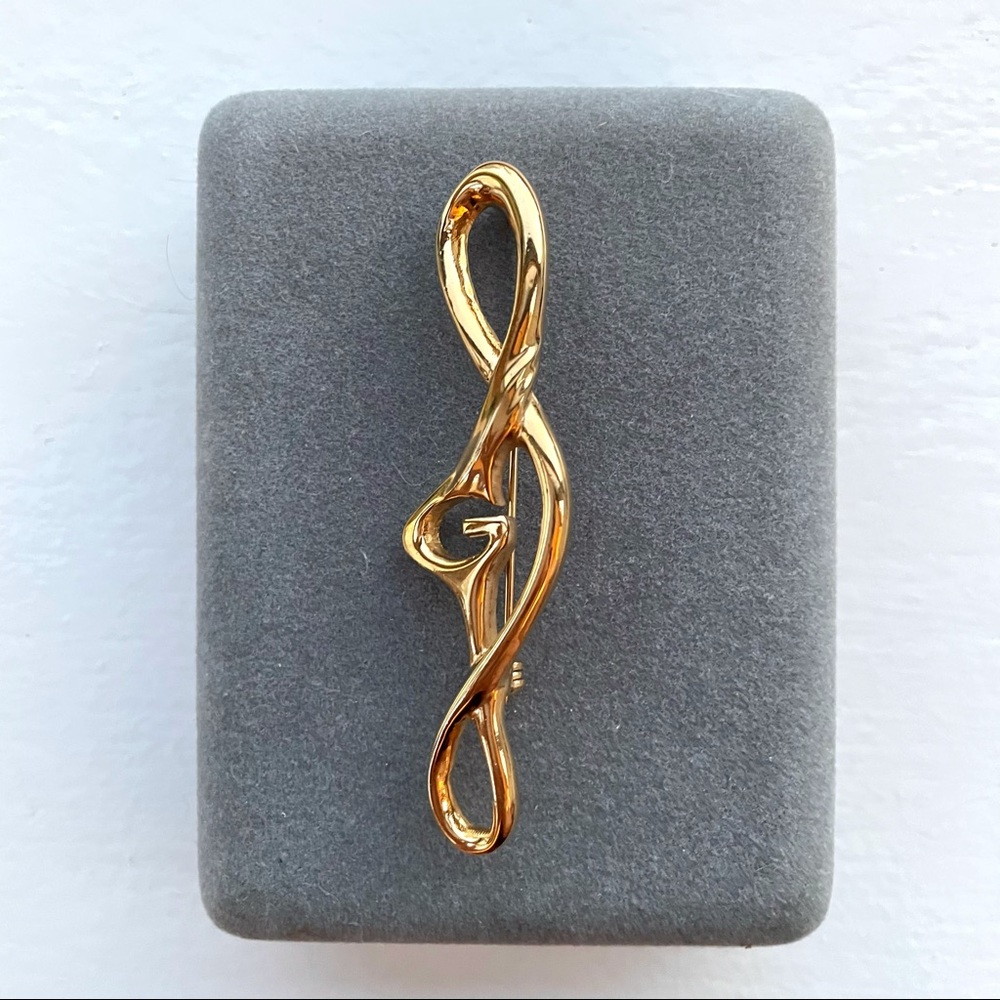 Givenchy Vintage Gold Signature G Brooch